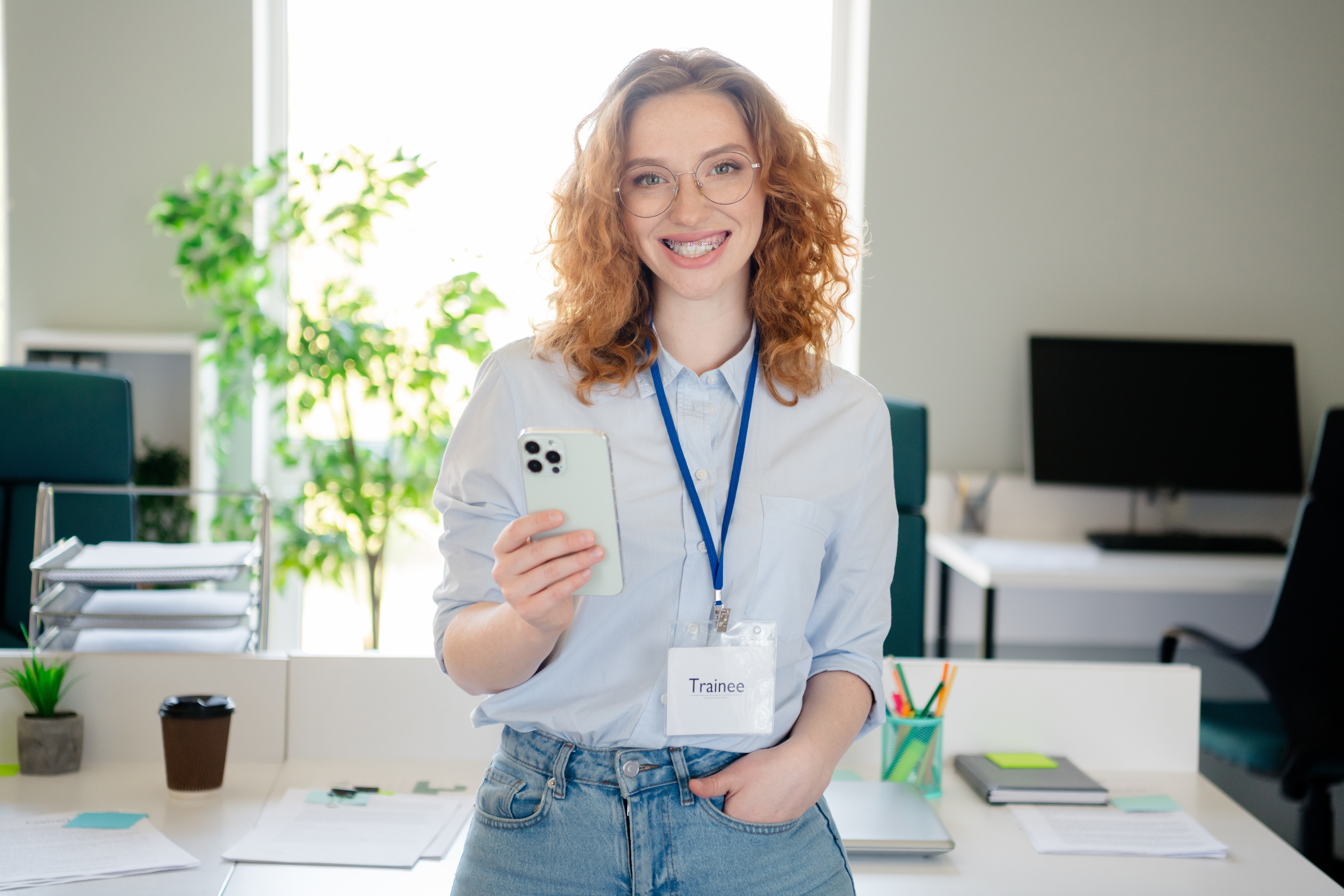 A student at her direct sales internship